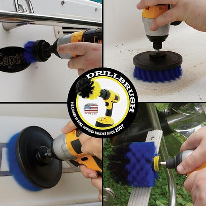Cleaning Drill Brushes for Vinyl Liners - Rotary Brushes for Walls and Deck | Drillbrush Boat Hull Cleaner Set/Swimming Pool Accessories - Hot Tubs and Spas Cleaning Brush Kit - Pool Cover Scrubber