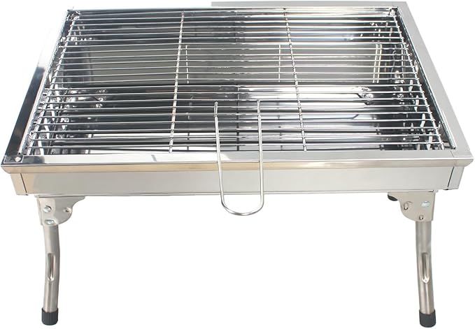 Portable Stainless Steel Grill, Home Charcoal Grill and Outdoor Folding Grill, Perfect for Traveling, Outdoor Cooking and BBQ, Camping, Picnics.