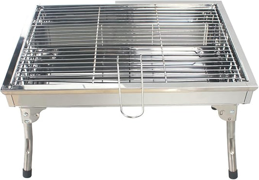 Portable Stainless Steel Grill, Home Charcoal Grill and Outdoor Folding Grill, Perfect for Traveling, Outdoor Cooking and BBQ, Camping, Picnics.