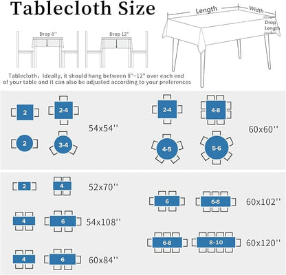 QueenKer Fall Outdoor Tablecloth with Umbrella Hole, Farmhouse Orange Stripe Square Tables Zippered Table Cloth Waterproof Tabletop Table Cover Collection for Patio, Garden, Picnic, Camping, Dining