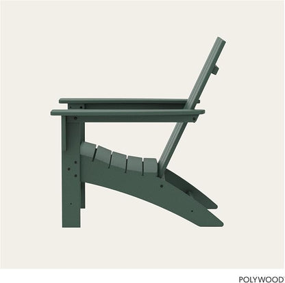 POLYWOOD Modern Adirondack Chair – All-Weather Outdoor Lawn Adirondack Chairs – HDPE, Fade-Resistant & Durable Outdoor Furniture – For Patio, Deck & Fire Pit Chairs – Green