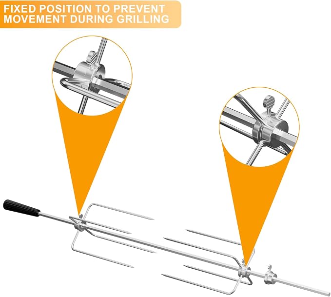 97222 BBQ Rotisserie Grill Kit for Monument Mesa 400 Series 4-Burner Grills | Fits Monument Mesa 400, 13892,24367,24633,41847NG,D405,D425,35633,17842,25392 4-Burner Grills,120V Motor,easy install