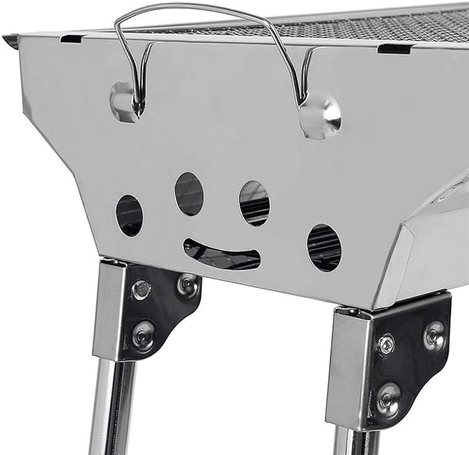Portable Foldable Stainless Steel Outdoor Charcoal Grill Barbecue for Outdoor Camping Cooking 28.7" times 13.2" times 27.6" BBQ Grill