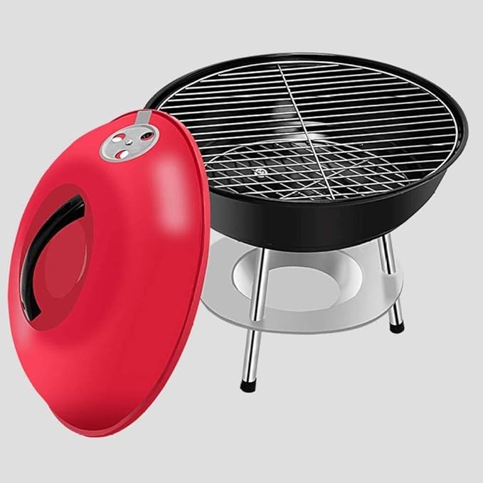 Round Barbecue Grill, Charcoal Portable Small Outdoor Mini