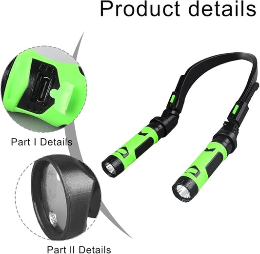 LED Neck Grill Light Flexible Detachable Magnetic Heads USB Rechargeable | Multifunctional