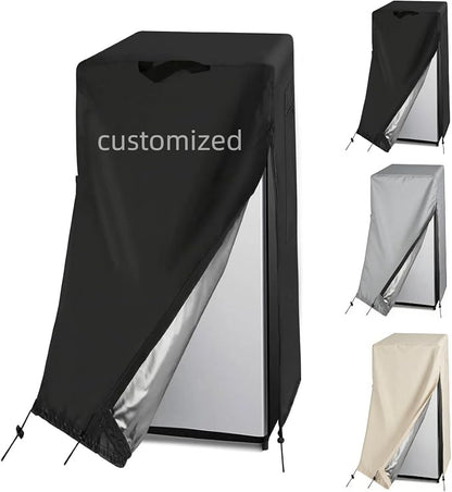Customized Size Refrigerator Cover for Fridge/Freezer/Cold Rooms | Customized Size Shape Accessories,Waterproof Dustproof Heavy Duty Oxford Fabric,for Outdoor Indoor Use(Black/Gray/Beige)