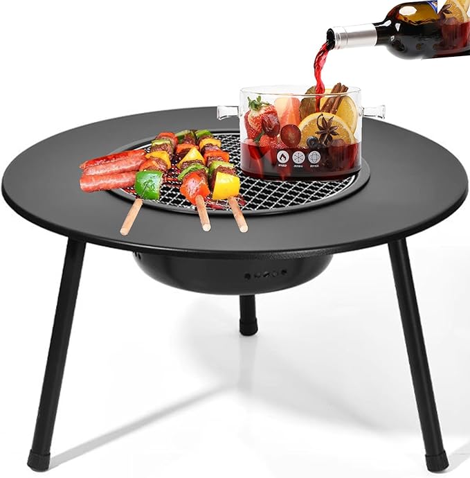 Barbecue Charcoal Grill,Folding Portable Dual use small bbq,Mini Outdoor Garden Barbecue Meat Rack for Backyard,Cooking,Camping and Parties (22IN)