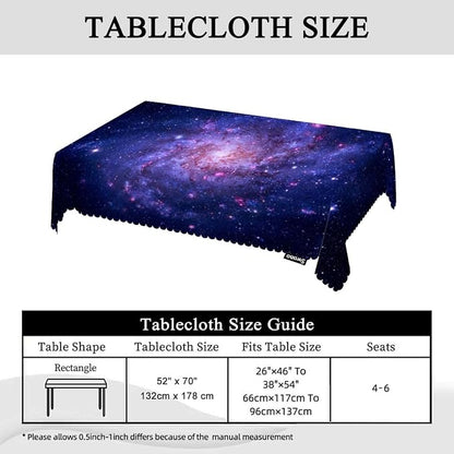 Swono Galaxy Space Tablecloth Blue Galaxy Constellation Universe Space Decorative Table Cover for Kitchen, Party Banquet and Holiday Tablecloth, 52x70 Inch(4-6 Seats)