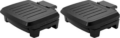 George Foreman® Fully Submersible™ Grill, NEW Dishwasher Safe, Wash the Entire Grill, Easy-to-Clean Nonstick, Black/Grey (Pack of 2)
