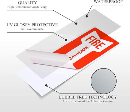 2 Pack Fire Extinguisher Holder and 4 Pieces Fire Extinguisher Sign Sticker, 20lb Fire Extinguisher Wall Hook Mount Bracket for Big and Small Fire Extinguishers, Indoors and Outdoors