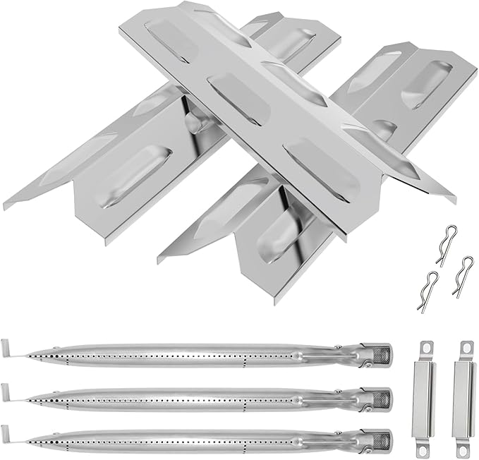 BQMAX Grill Parts for Kenmore 3 Burner Grill PG-4030400LD 146.34461410 146.23678310 146.23673310 PG-A4030400LD 146.16198211 146.23676310, Heat Plate & Burner Kit for Kenmore Grill Replacement Parts