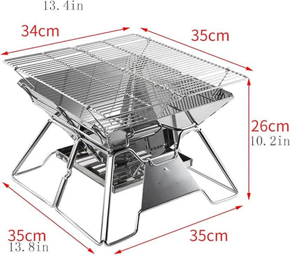 YYDS Charcoal Grill Stainless Steel Barbecue Rack Can Be Foldable and Adjustable Charcoal Rack Suitable for Outdoor Campers and Barbecue Lovers BBQ Grill (Color : B)