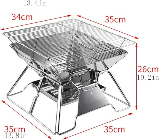 YYDS Charcoal Grill Stainless Steel Barbecue Rack Can Be Foldable and Adjustable Charcoal Rack Suitable for Outdoor Campers and Barbecue Lovers BBQ Grill (Color : B)