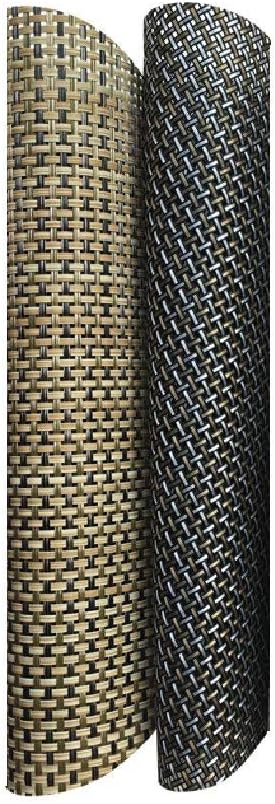 Round Table Placemats Set of 4 Wedge Placemats Heat Resistant Table Mats Pads Wipe Clean (Black)