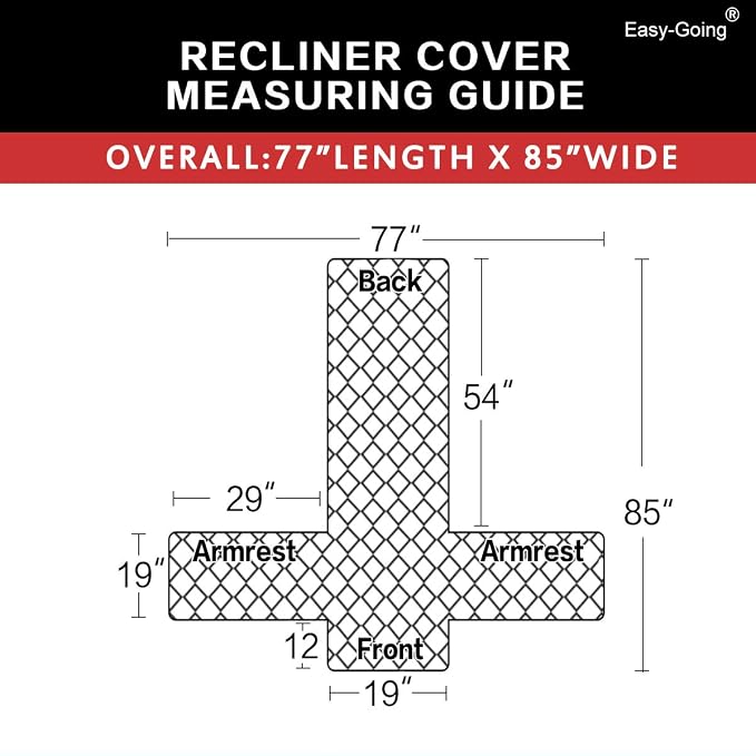 Easy-Going Reversible Couch Cover, Recliner 19 in, Wine/Beige | Machine Washable Slipcover For Dogs, Water Resistant Furniture Mat For Living Room, Non-Slip Sofa Cover, Pet Friendly