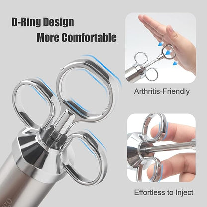 Ofargo Meat Injector - 3 Needles for Smoking Meats, Beef, Turkey; 2-Oz Marinade Injector Syringe; User Manual Included