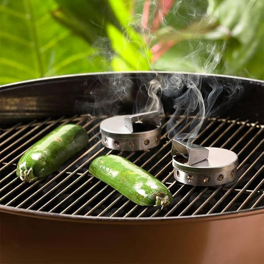 Steven Raichlen Signature Series Stainless Steel Smoking Pucks (Set of 2)