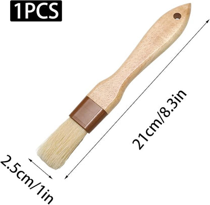 1 Inch Pastry Brushes for Baking, Natural Bristle Basting Brush, Kitchen Oil Brushes for Cooking, BBQ Sauce, Butter(1 Inch)