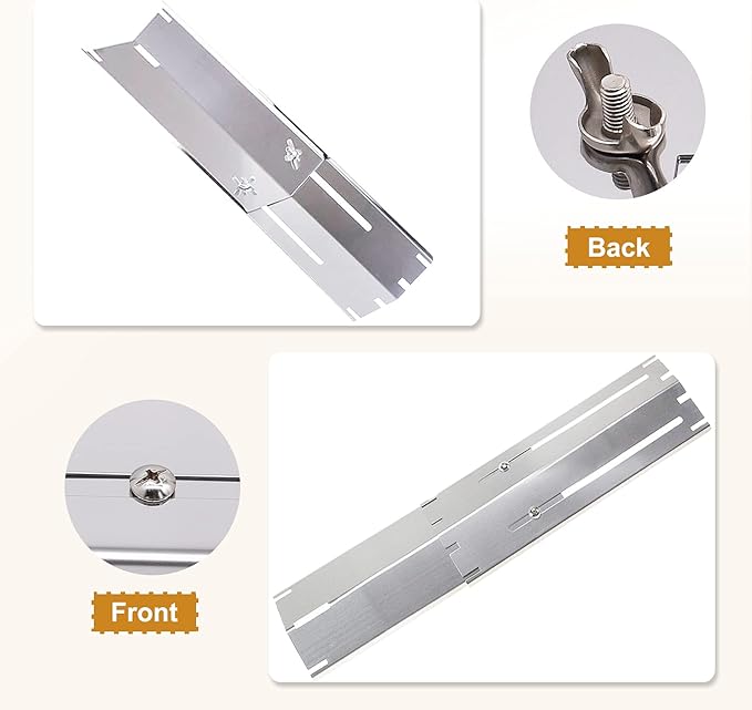 Criditpid Universal Stainless Steel Heat Plate Shield Flame Tamer Replacement for Brinkmann, Charbroil, Weber, Chargriller, 3-Pack Burner Cover for Charbroil Grill, Extends from 11.75" up to 21" L
