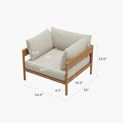 Acanva Vento Outdoor Patio Furniture Set, Armchair | All-Weather Aluminium Frame, Water-Resistant Olefin Cushions, Patio Conversation Sets for Backyard, Garden, Porch