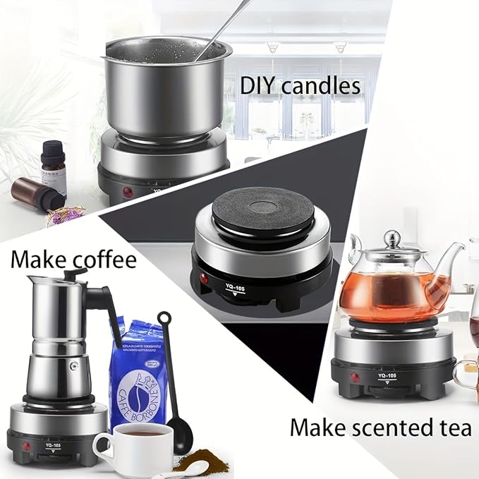110V Mini Electric Stove,Portable 500W Multifunctional Stove Kitchen Dormitory Camping for Soup Coffee Porridge Hot Pot