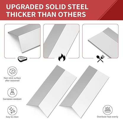 Grill Replacement Parts for Cuinart CGG-306, Nexgrill 820-0033 820-0015 820-0007,820-0007G, Megamaster 820-0033M, 820-0007B, Flame Tamer 306-20133 306-20087 820-0033-05, 2 Pack Heat Plate Shied