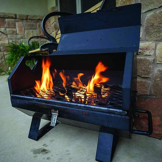 ASF All Seasons Feeders - Table Top BBQ Grill - Road Trip, Camp Site, Hunting Lease or Beach Grillin BBQ Pit