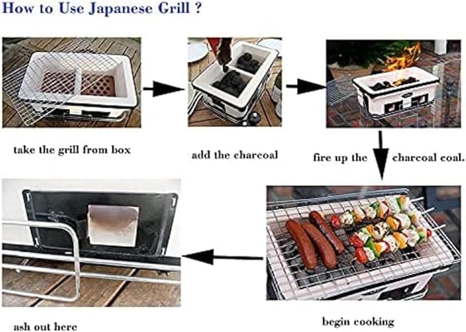 Table Top Japanese Yakiniku Yakitori Charcoal Grill, Traditional Clay BBQ Stove with Grill Mesh for Outdoor Cooking