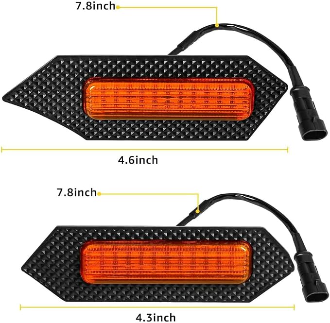 4Pcs Front Bumper Led Grille Lights Kit Smoked Lens Housing Amber for 2024 Toyota Tacoma TRD Series & Trailhunter Model Grilles (Yellow Shell)