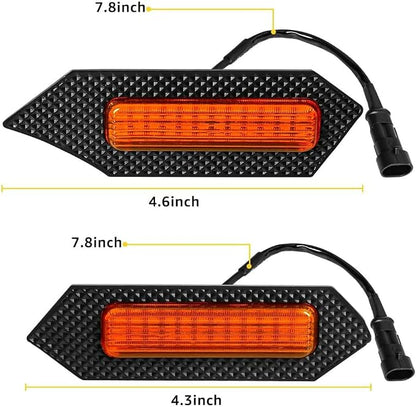 4Pcs Front Bumper Led Grille Lights Kit Smoked Lens Housing Amber for 2024 Toyota Tacoma TRD Series & Trailhunter Model Grilles (Yellow Shell)
