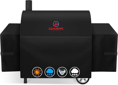 Comnova Grill Cover for Char Griller Smokin' Outlaw Grill - 600D Grill Cover for Outlaw Grill, Fits Models Smokin' Outlaw 3724, Outlaw E2137, Pro Deluxe XL 2735 with Side Fire Box - 72"L x 32"W x 48"H