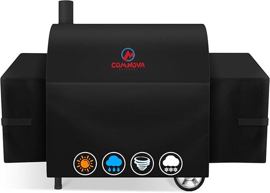 Comnova Grill Cover for Char Griller Smokin' Outlaw Grill - 600D Grill Cover for Outlaw Grill, Fits Models Smokin' Outlaw 3724, Outlaw E2137, Pro Deluxe XL 2735 with Side Fire Box - 72"L x 32"W x 48"H