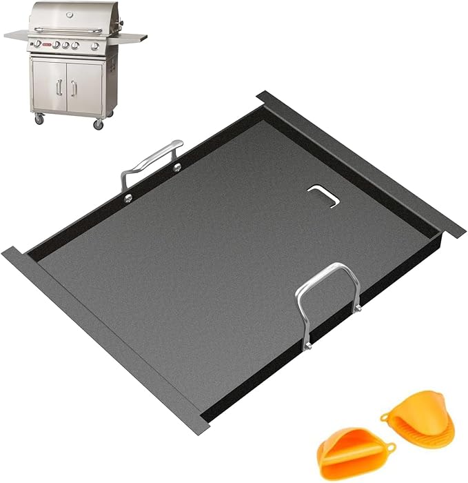 19.2" x 15" Half Size Griddle, Non-stick Carbon Steel Flat Top Griddle for Bull 4 Burner Angus 47628 41629, Outlaw 26038 26039 69008 69009 65073 87049 and Lion Premium L75000 Gas Grill