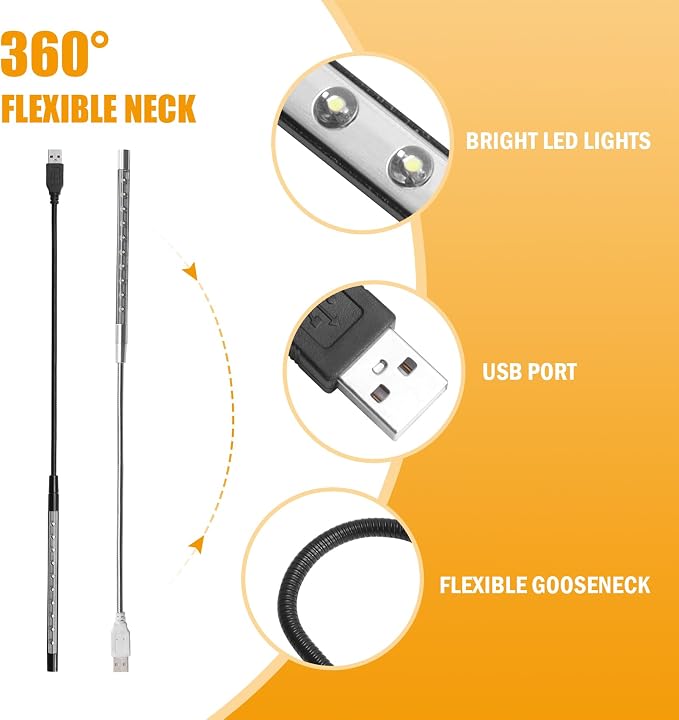 2 Pack Barbecue Grill USB Light for Monument Mesa 300 Gas Grills | Super-Bright Grilling Lights, Gifts for Men, Monument 25392 Gas Grill Accessories, Adjusted 360 Degrees