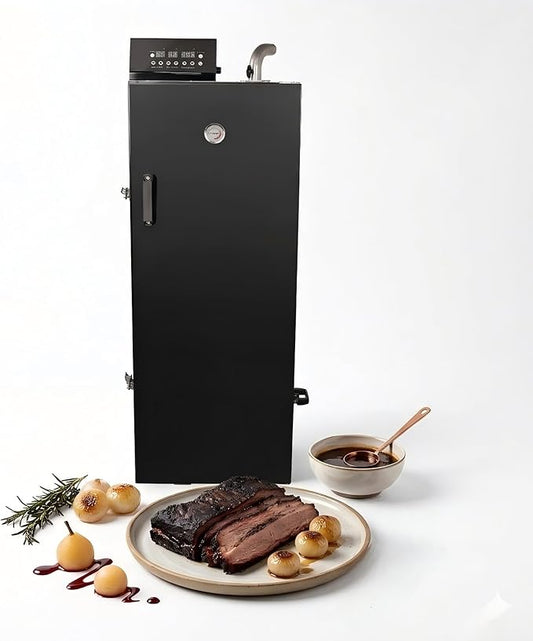 CLIVIA 8-Layer Electric Smoker with Side Wood Chip Loader, 1600W Vertical Digital BBQ Smoker Oven, 0-24H Timer & 86-257°F Temp Control, Large Capacity Meat Smoker for Jerky, Sausage, Fish (DSH-S45E)