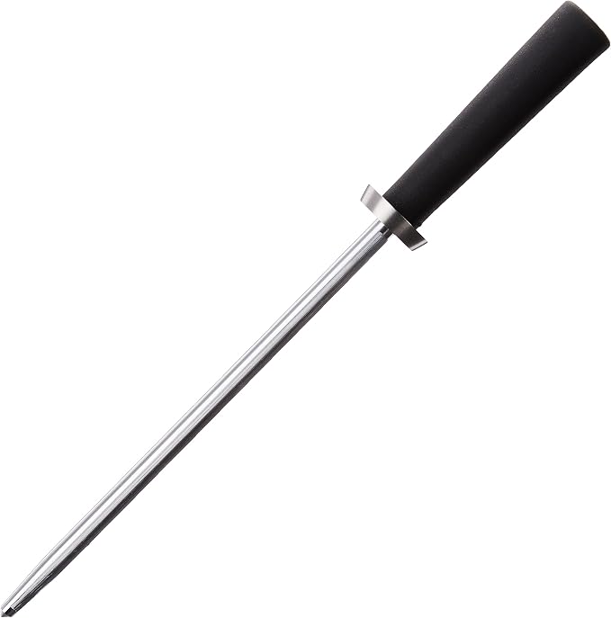 Kai 9" Combination Honing Steel | Smooth and Micro-Ribbed Honing Rod, Built-In Angle Guide, Sure Grip Handle