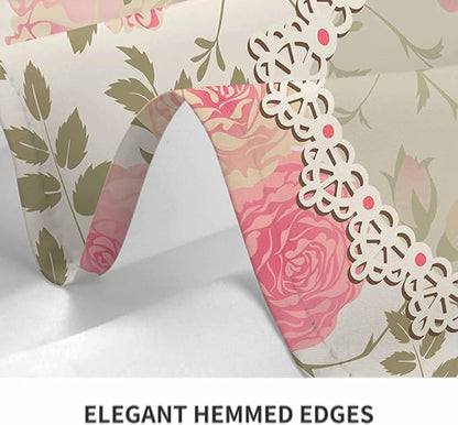 TKS MITLAN Shabby Chic Rose Pattern Tablecloth Decor Lace Frame with A Bouquet of Roses Table Cloth Dining Room Kitchen Table Cover 60" X 84" Oblong/Rectangle