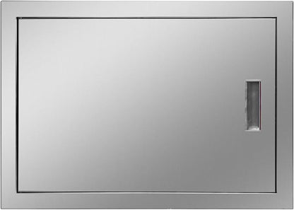Outdoor Kitchen Door 24" W x 17" H Stainless Steel BBQ Single Access Door Flush Mount Vertical Wall Doors with Handle Suitable for Grilling Station Outside Cabinet Outdoor Kitchen