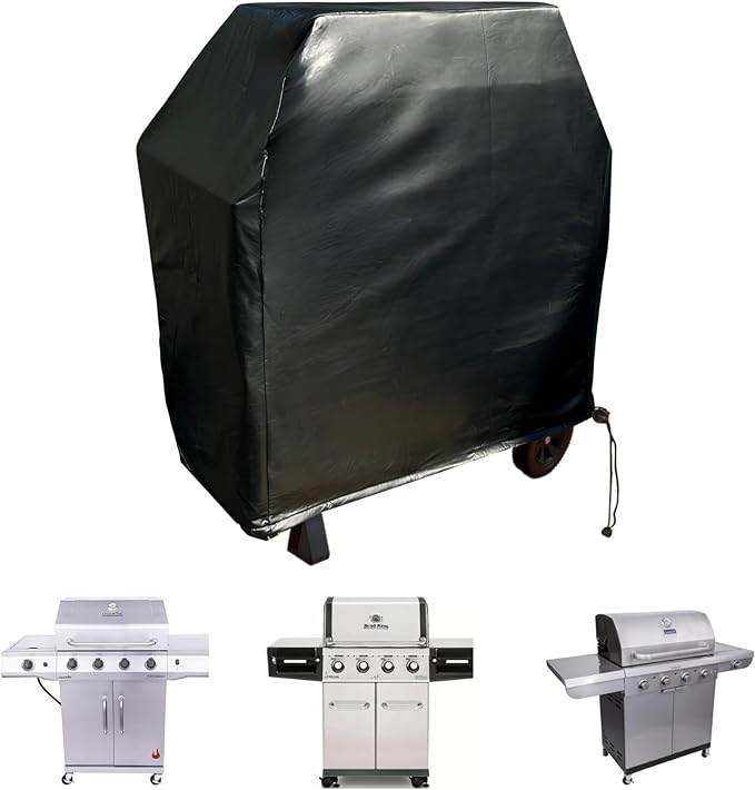 Formosa Covers 48-Inch Grill Cover – Heavy-Duty Waterproof Black Vinyl BBQ Cover – Fits Weber Spirit II E-210, Napoleon Rogue 365