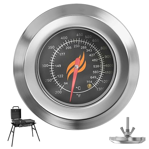 3" BBQ Temperature Gauge for Blackstone Tailgater 1555 Combo Grill, Replacement Thermometer for Blackstone 1555 On The Go Tailgator Grill Griddle Temperature, 200°F to 1300°F, 1PC