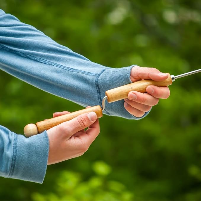 Wolf'em Marshmallow Roasting Stick - Multiple Cooking Attachments - Campfire Pie, S'More, and Hot Dog BBQ Roaster | Easy Spin Handles…