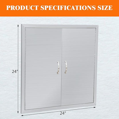 Outdoor Kitchen Doors 24" W x 24" H, Stainless Steel BBQ Access Doors, Flush Mount BBQ Door for Outside Kitchen Grilling Station, Barbeque Oven Island, Storage Cabinet Door