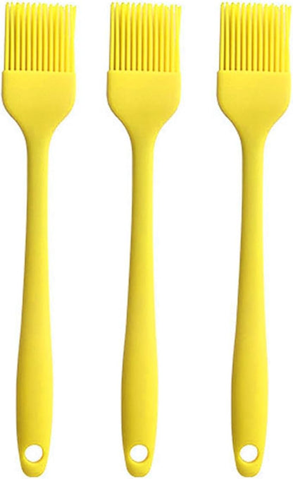 Silicone Oil brush, for BBQ Kitchen Cooking Baking and Grilling (3 PCS,yellow)