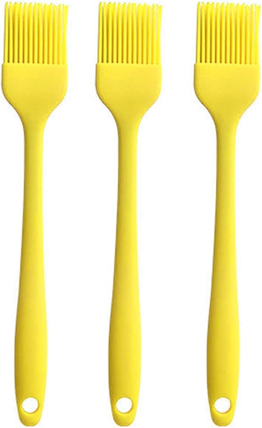 Silicone Oil brush, for BBQ Kitchen Cooking Baking and Grilling (3 PCS,yellow)