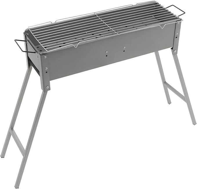 Portable Charcoal BBQ Grill with Adjustable Height, 24x7x25 Inches, Durable Folding Design for Outdoor Cooking & Picnics, Large Grilling Area