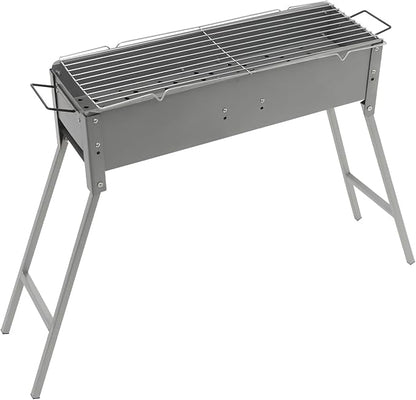 Portable Charcoal BBQ Grill with Adjustable Height, 24x7x25 Inches, Durable Folding Design for Outdoor Cooking & Picnics, Large Grilling Area