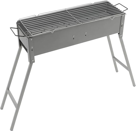Portable Charcoal BBQ Grill with Adjustable Height, 24x7x25 Inches, Durable Folding Design for Outdoor Cooking & Picnics, Large Grilling Area