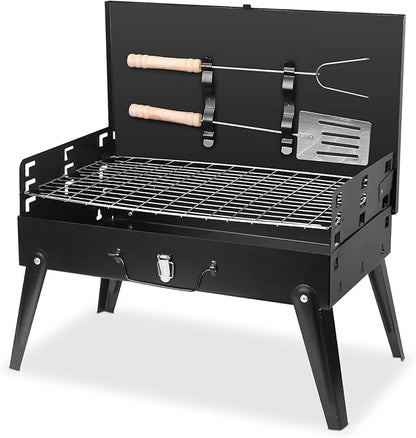 NewHome Portable Charcoal Grill Foldable BBQ Suitcase