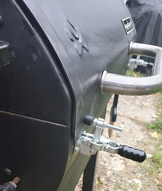 LavaLock BBQ Lid LL-12050-BLK Black Vertical Handle Smoker Door Clamp 200 lb. Latch
