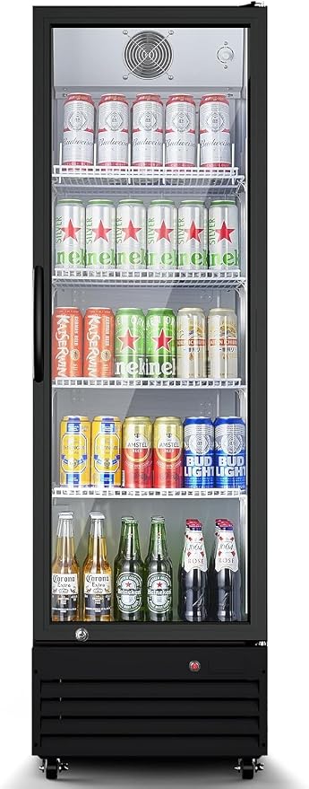 BODEGA BODEGACOOLER 9 Cu.Ft Commercial Beverage Refrigerator with Glass Door,Display Drink Refrigerators fridge for Beer Display Drink Cooler Rapid Cooling & Quiet for Bar Restaurant Office Store Use